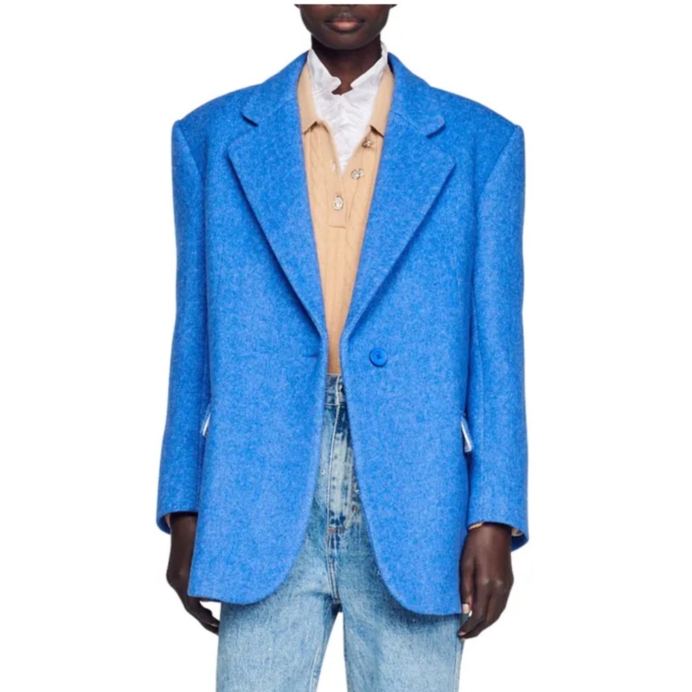 Sandro Meg Oversized Blazer - blue